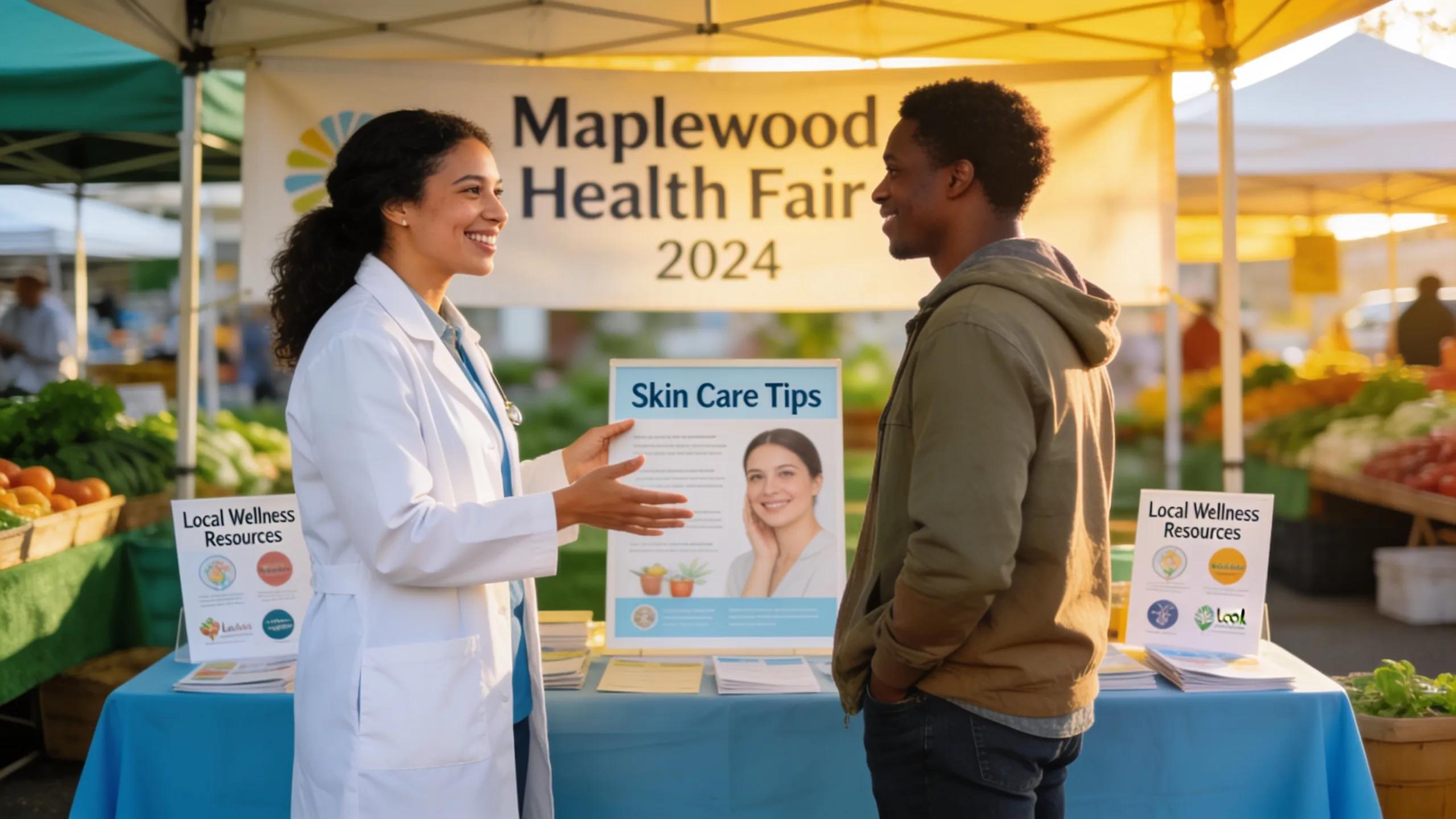Dermatologist engaging with the community to promote local SEO practices for skin care