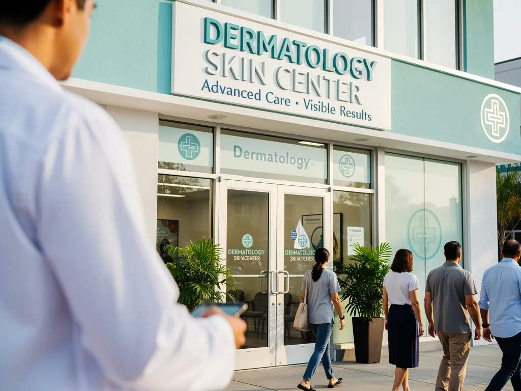 dermatology practice ranked first in local search results dominating competitor visibility